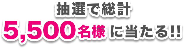 抽選で総計5,500名様に当たる!!