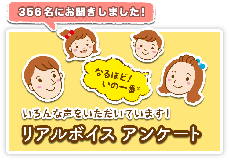 いろんな声をいただいています！リアルボイス アンケート 356名に お聞きしました！