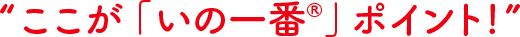 "ここが「いのいち」ポイント!"